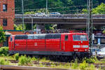 Damals noch f�r die DB Fernverkehr AG fahrende, die 181 213-0 „Saar“ (91 80 6181 213-0 D-DB) ist am 17 Juni 2013 beim Hbf Koblenz angestellt.