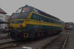 Ex-NMBS 6219 steht am grauen 6 Mai 2023-Kr�nungstag Seiner Majest�t Charles III von das vereinigte K�nigreich-  mit ein Sonderzug in Maldegem w�hrend die Dampftage der Stoomcentrum Maldegem.