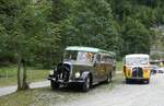 (289'849) - Lorenz, Lyssach - Nr. 8/BE 2548 U - Saurer/Saurer (ex Geiger, Adelboden Nr. 8; ex P 1997) + Schmid, Th�rishaus - Nr. 3/BE 26'760 - Saurer/Gangloff (ex Geiger, Adelboden Nr. 3) am 25. Juli 2026 in Kiental, Tschingel