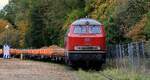 V 169 001 mit ein paar Res Wagen abgestellt bei Rendsburg.