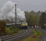 Auf dem linken Gleis muss leider 218 460 'Conny' die unp�ssliche, ehemalige Zahnradlok 97 501 vertreten, und das macht sie mit viel Dampf...