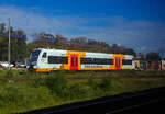 Der Stadler RegioShuttle RS 1 – 650 687-6 (95 80 0650 687-6 D-RTB) der Rurtalbahn GmbH (D�ren, Bestandteil der RATH Gruppe), ex VT 433 „B�blingen“ (95 80 0650 687-6 D-WEG) der
