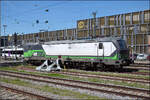ELL 193 241 steht in Singen auf dem Platz, der einst f�r die G�ubahnloks reserviert war.