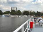Blick zur Anlegestelle Tegel, Sommer 2007 (von Bord der Havelqueen)