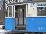 Detail Triebwagen 29, hier an der Endstelle S-Bahnhof Rahnsdorf, Winter 2006