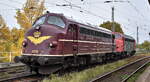 Cargo Logistik Rail-Service mit ihren NoHAB 'My 1138 (NVR: '92 80 1227 004-9 D-CLR') + 'My 1142' (NVR: '92 80 1227 005-6 D-CLR')  am 29.10.26 H�he Bahnhof Magdeburg Neustadt.
