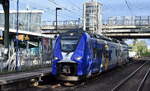 NEB Betriebsgesellschaft mbH, Berlin mit dem geleasten Alpha Trains Europa GmbH Mireo Plus B Akkutriebzug  563 157-7  (NVR:  94 80 0563 157-7 D-NEBB.... ) mit der RB 12 nach Templin am 05.09.26