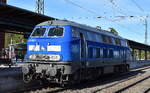 Eisenbahnbau- und Betriebsgesellschaft Pressnitztalbahn mbH, Jöhstadt (PRESS) mit ihrer '218 056-1' (NVR: '92 80 1218 454-7 D-PRESS') am 28.04.26 Durchfahrt Bahnhof Stendal Hbf.