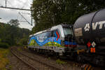 Die sch�ne an die RheinCargo vermietete Vectron MS 6193 106 (91 80 6193 106-2 D-Rpool) der Railpool GmbH (M�nchen), f�hrt am 06 August 2026, mit einem Flugturbinentreibstoff Jet A1 (Kerosine bzw. leichtes Petroleum oder Flugpetrol) beladenen Kesselwa ...