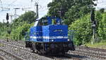 Spitzke Logistik GmbH, Gro�beeren (SLG) mit ihrer '214 015 / V 100-SP-025' (NVR: '92 80 1214 015-0 D-SLG') am 08.06.26 H�he Bahnhof Saarmund, Gr��e ans Bordpersonal!!!