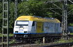 Eisenbahnen und Verkehrsbetriebe Elbe-Weser GmbH, Zeven mit ihrer '223 032' (NVR: '92 80 1223 032-4 D-EVB') am 23.06.26 H�he Bahnhof Hamburg-Harburg abgestellt.