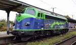 Altmark-Rail GmbH mit ihrer NoHAB 'My 1155' (NVR: ' 92 80 1227 010-6 D-AMR') am 29.10.26 Durchfahrt Bahnhof Magdeburg Neustadt.