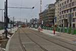 Bauarbeiten an der neuen Stra�enbahnhaltestelle am Hauptbahnhof der Stadt Luxemburg. 
Ab dem 13. Dezember 2020 verkehrt die Stra�enbahn im Regelbetrieb ab hier bis zur Haltestelle Luxexpo in Luxembourg-Kirchberg. 18.11.2020 (Hans)
