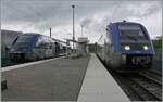 In Meroux kreuzen sich der aus Delle kommende der SNCF Coradia A-TER X 73756 'Baleine' als TER 8950008 nach Belfort und der Gegenzug, der  SNCF Coradia A-TER X 73755 'Baleine' als TER 8950011 von Belfort nach Delle. 

20. Mai 2026