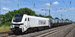  ecco-rail GmbH, Wien [A] mit der geleasten ELP Eurodual Lok  '2159 214-6' [NVR-Nummer: 90 80 2159 214-6 D-ELP] und einem Kesselwagenzug (f�r Kerosin) am 08.06.26 H�he Bahnhof Saarmund.
