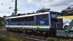 Eisenbahnbau- und Betriebsgesellschaft Pressnitztalbahn mbH, J�hstadt (PRESS) mit der IntEgro Verkehr GmbH Lok  155 045-9  (NVR:  91 80 6155 238-9 D-PRESS ) und einem PKW-Transportzug am 14.10.26 H�he