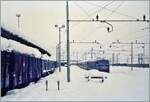 Ziemlich viel feuchter Schnee blockierte in Domodossola den Bahnverkehrt.