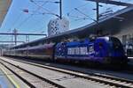 �BB Werbe Lok 1116 154-6, mit dem Railjet am Hacken ist in den Bahnhof von Wien eingefahren. 03.05.2026