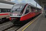 Diesel Triebzug 5022 016-7, steht abfahrt bereit im Bahnhof von Linz. 06.05.2026