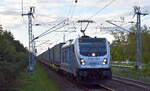  HSL Logistik GmbH, Hamburg [D] mit der geleasten Railpool Lok   187 307-4   [NVR-Nummer: 91 80 6187 307-4 D-Rpool] und KLV-Zug aus dem Rostocker Hafen am 05.09.26 H�he Bahnhof