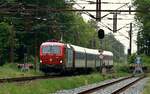 Einfahrt f�r den Sn�llt�get IC/ST 306 mit Zuglok 118 001 in Pattburg/DK 22.05.2026