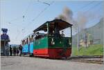 Festival Suisse de la vapeur (Schweizer Dampffestival 2025) - die letzte Fahrt der 'Rimini'; der G 2/2 N�4 RIMINI der Blonay Chamby Bahn steht eine eingehende Revision bevor und so verabschiedet sie sich hier mit einer letzten Fahrt nach Chaulin f�r  ...