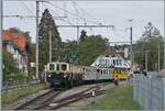   L'aventure ferroviaire de l'Oberland Bernois  /  Das Bahnabenteuer des Berner Oberlands  - der MOB FZe 6/6 2002 f�hrt mit seinem Riviera Belle Epoque Zug 200224E durch den Bahnhof von Fontanivent.