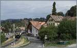   L'aventure ferroviaire de l'Oberland Bernois  /  Das Bahnabenteuer des Berner Oberlands  - der MOB FZe 6/6 2002 ist mit seinem Riviera Belle Epoque Zug 200207E bei Planchamp auf dem Weg nach