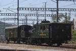 UeBB-31, DBB-3 LANGNAU und ein Postwagen treffen am 23 Mai 2026 w�hrend ein Rangiermanoever in Brugg AG ein w�hrend das Pfingstenwochenende der verein Mikado 1244, dass etwa 1 km westlich vons bahnhof deren Depot hat und ins Pfingstenwochenende (Sa+S ...