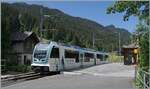 Der TPC ASD ABe 4/8 473 in der gef�lligen  Glacier 3000  Werbung als R71 432 auf der Fahrt von Aigle nach Les Diablerets und konnte bei der Abfahrt in Vers l?Eglise fotografiert werden.