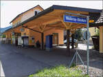 Jurabahn vor der Generalsanierung im Abschnitt Sanceboz-Sombeval – Moutier.

Bahnhof Malleray-B�villard. August 2026. 