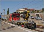 Der SBB Tm 234 470-3  Dart  f�hrt durch den Bahnhof von Rivaz in Richtung Lausanne.