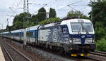ČD - Česk� dr�hy a.s., Praha [CZ] mit ihrer Vectron   384 002-2  [NVR-Nummer: 91 54 7384 002-2 CZ-CD] und EC-Wagengarnitur zur Abstellung/Pausierung Berlin-Grunewald am 17.08.26 H�he Bahnhof