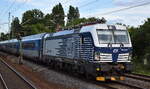 ČD - Česk� dr�hy a.s., Praha [CZ] mit ihrer recht neuen Vectron  '384 026-1' [NVR-Nummer: 91 54 7384 026-1 CZ-CD] und EC-Wagengarnitur zur Pausenabstellung Berlin-Grunewald am 25.08.26 H�he Bahnhof Berlin-Jungfernheide.