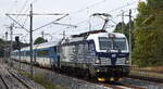 ČD - Česk� dr�hy a.s., Praha [CZ]  mit ihrer Vectron  384 008-9  [NVR-Nummer: 91 54 7384 008-9 CZ-CD] und EC aus Hamburg weiter nach Berlin Richtung Prag am 29.09.26 H�he Bahnhof Gl�wen.