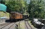 Bifurcation Chaulin - hier zweigt die Strecke zum Museumsbahnhof von der Strecken Chamby Blonay ab. Z�ge nach werden aus dem Museusbahnhof bis hinter die Weiche geschoben, und fahren dann mit der Lok bzw. dem Triebwagen voraus in Richtung Blonay. 
D ...