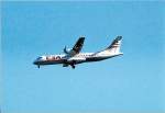 Eine Aerospatiale ATR-72-202 (OK-XFB) der tschechischen Fluggesellschaft CSA beim Landeanflug zum Flughafen Berlin-Tegel �ber Berlin-Pankow am 18.06.08